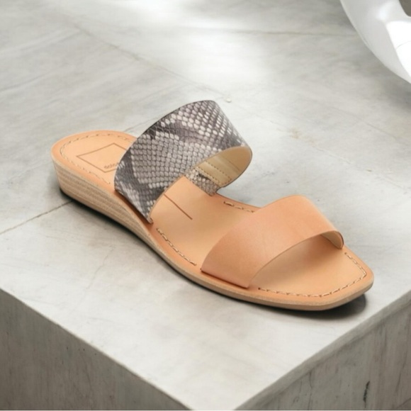 Dolce Vita - Snake Print Low Wedge Sandals - Picture 1 of 8